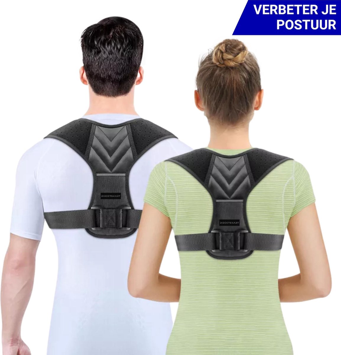 Rugbrace – Rug Corrector – Postuur Corrector – Rugband – Houding Correctie – Rug Brace - Zwart - Directsmart