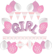 e-Carnavalskleding.nl Feestversiering pakket babyshower meisje | Versiering babyshower feest meisje | Babyshower feestversiering voor een baby feest | Leuk pakket baby meisje met feestartikelen voor de Babyshower Small