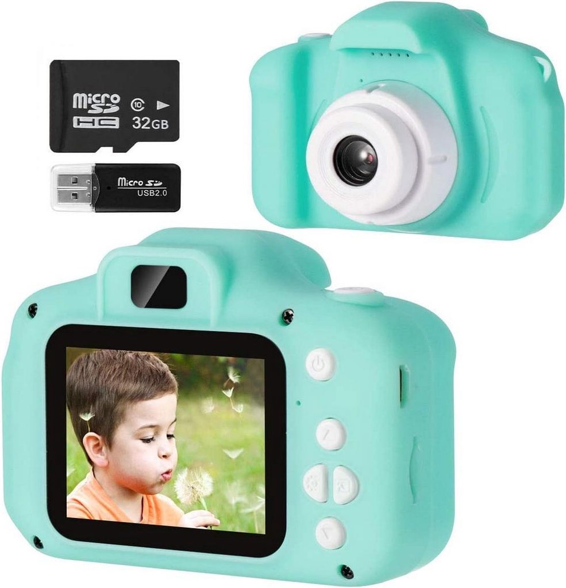 EGGY Groene Kindercamera – Luxe Kado Verpakking – Met 32GB SD-kaart - Digitaal Fototoestel voor kinderen van 3-12 jaar