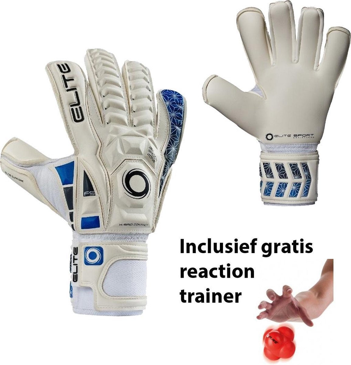 Elite - Supreme - Keepershandschoenen - inclusief Reaction trainer & Elite Andalucia sleutelhanger - maat 7 - voetbal keepershandschoenen - keepershandschoen - Goalkeeper handschoen