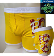 Embrator 2-stuks mannen Boxer Neon print Born to Ride geel maat XXL