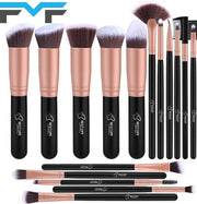 FMF  Bestope - 16 delige - make-up - kwastenset - hoge kwaliteit - zwart/rose - moederdag