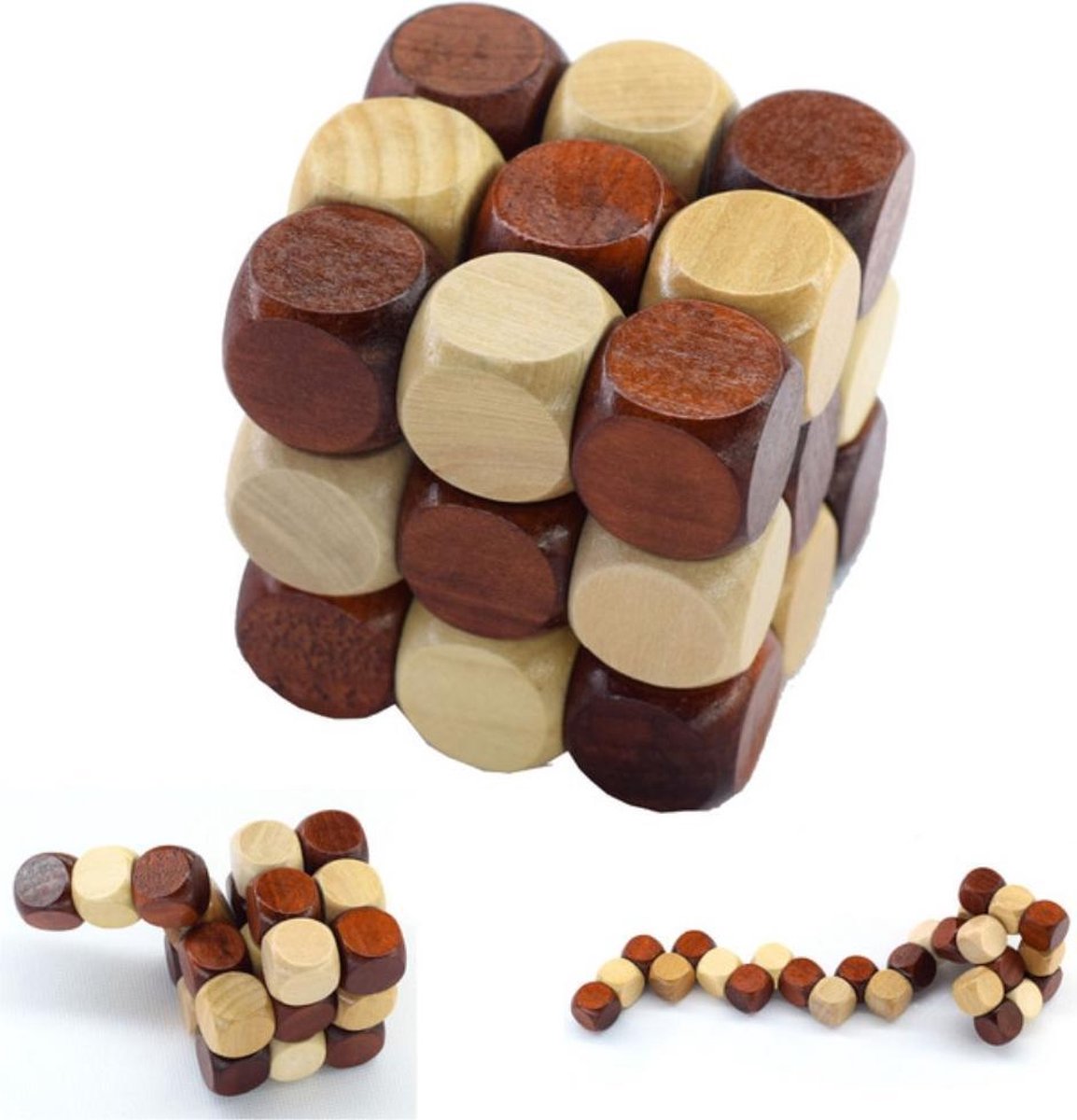 GadgetBay Puzzel kubus houten Cube denkpuzzel