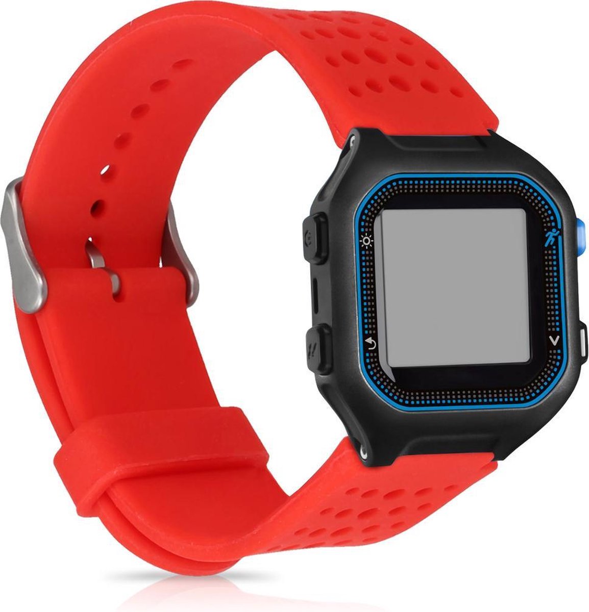kwmobile horlogeband voor Garmin Forerunner 25 (L - 40 x 47 x 13.9 mm) - siliconen armband voor fitnesstracker - rood