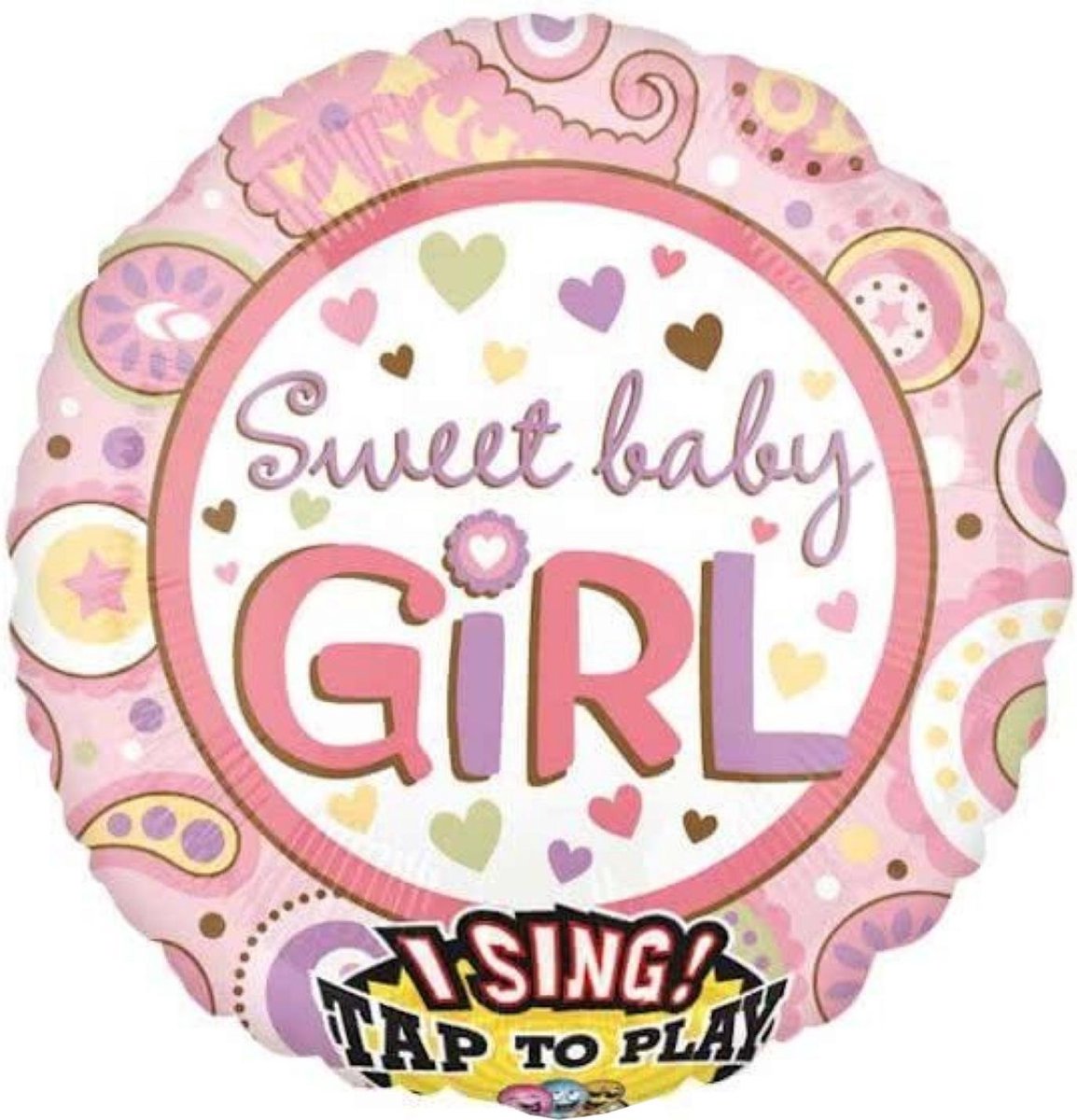 Folieballon - Sweet baby girl - Singing - 71cm - Zonder vulling
