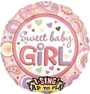 Folieballon - Sweet baby girl - Singing - 71cm - Zonder vulling