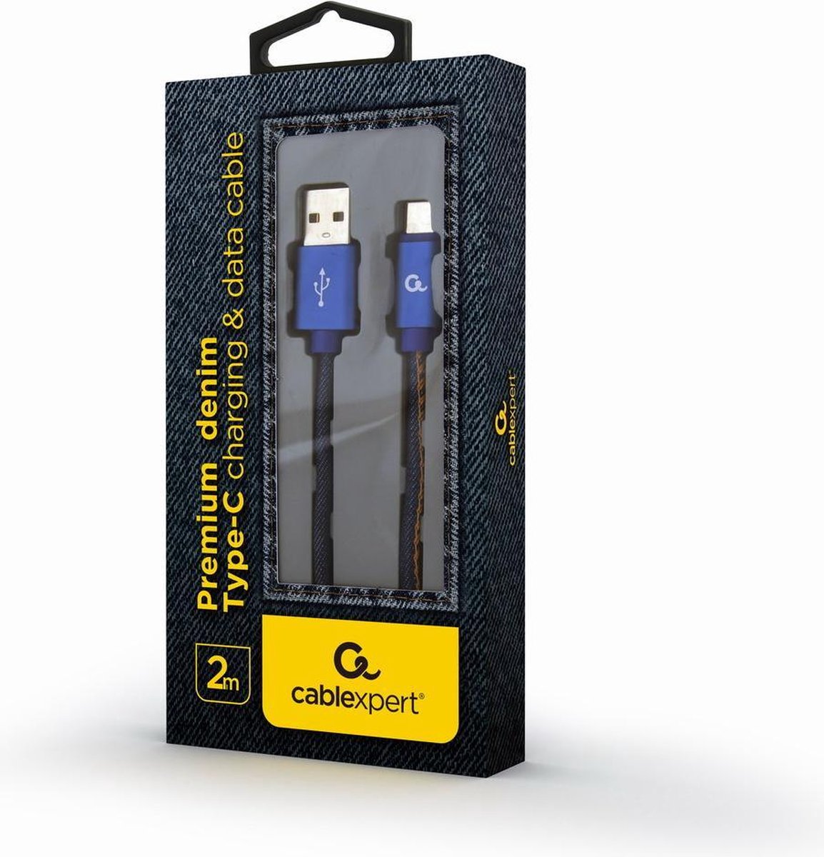 USB-C kabel Denim Blue Jeans 2 meter