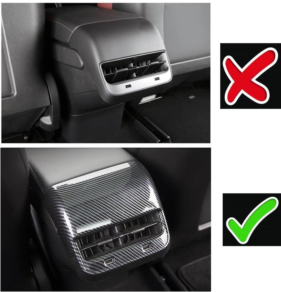 Tesla Model 3 USB Poort Cover V2 Beschermhoes Luchtrooster Auto Accessoires Interieur Styling NL BE