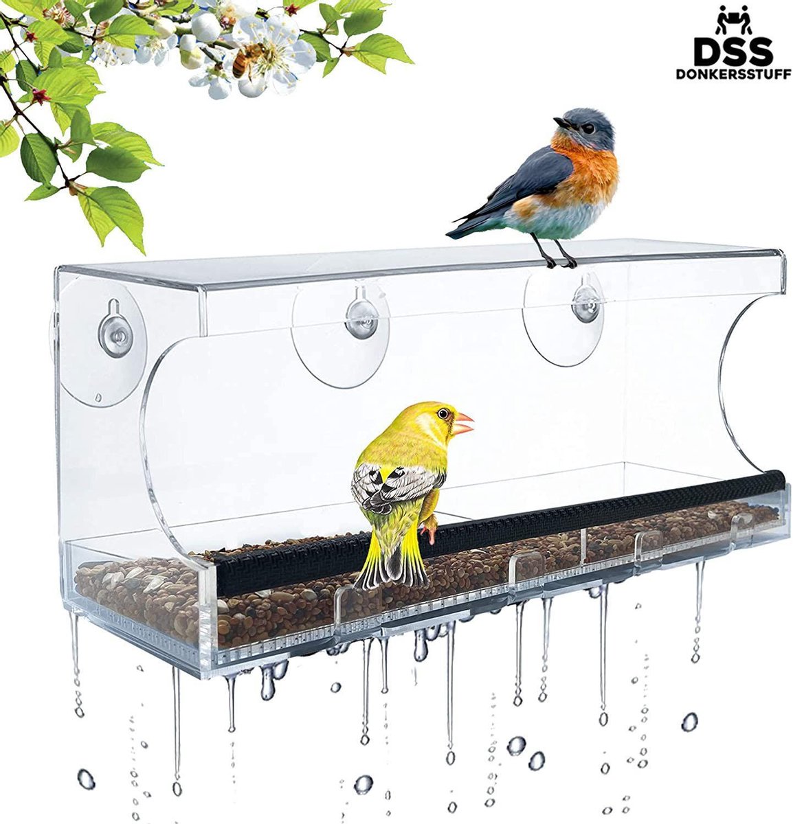 Donkersstuff - Voederhuisje raam - Acryl - Hangend Vogelhuisje – Hangend aan het Raam