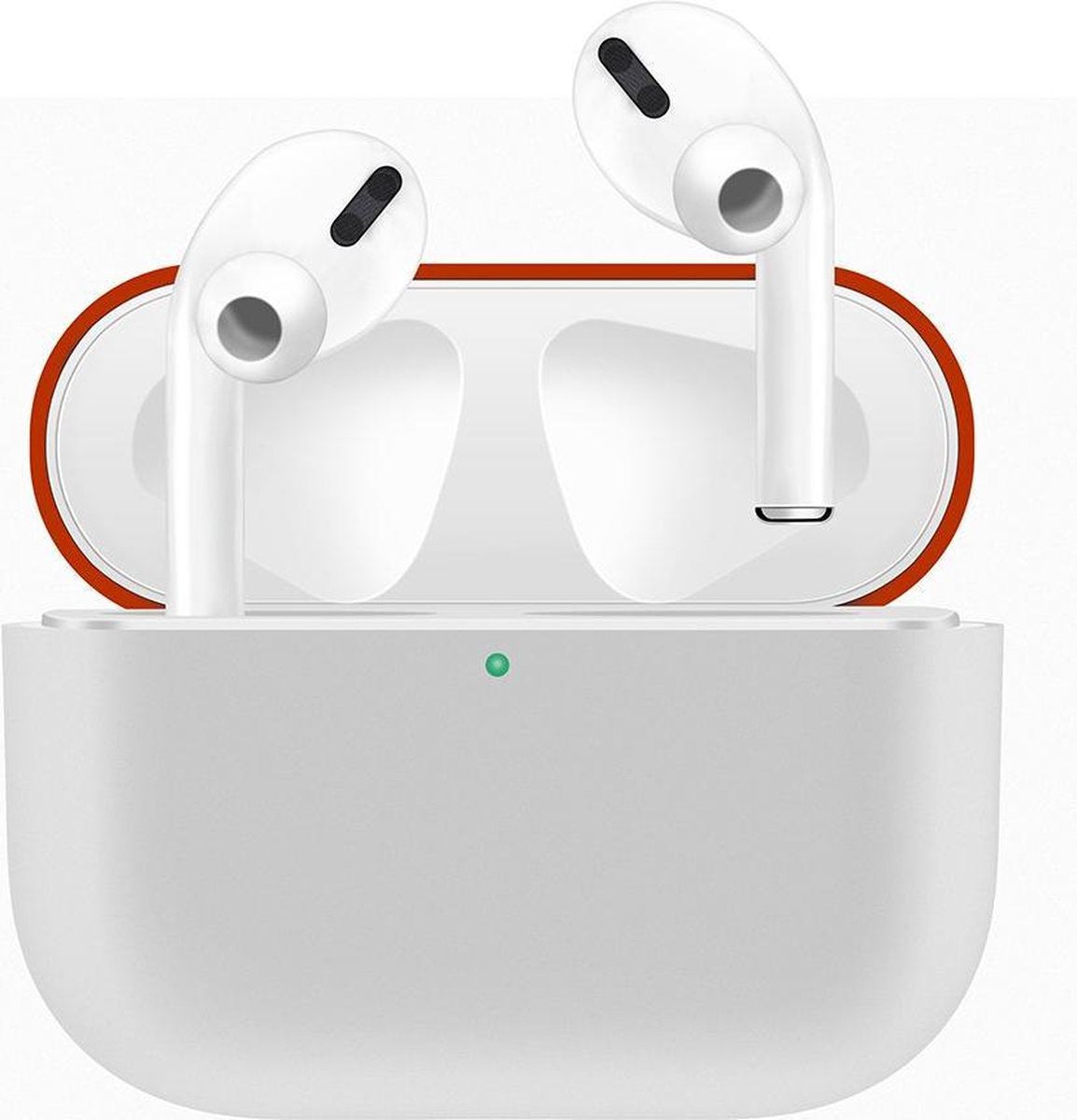 Case Cover Voor Apple Airpods Pro- Siliconen design-Rood-Wit Watchbands-shop.nl