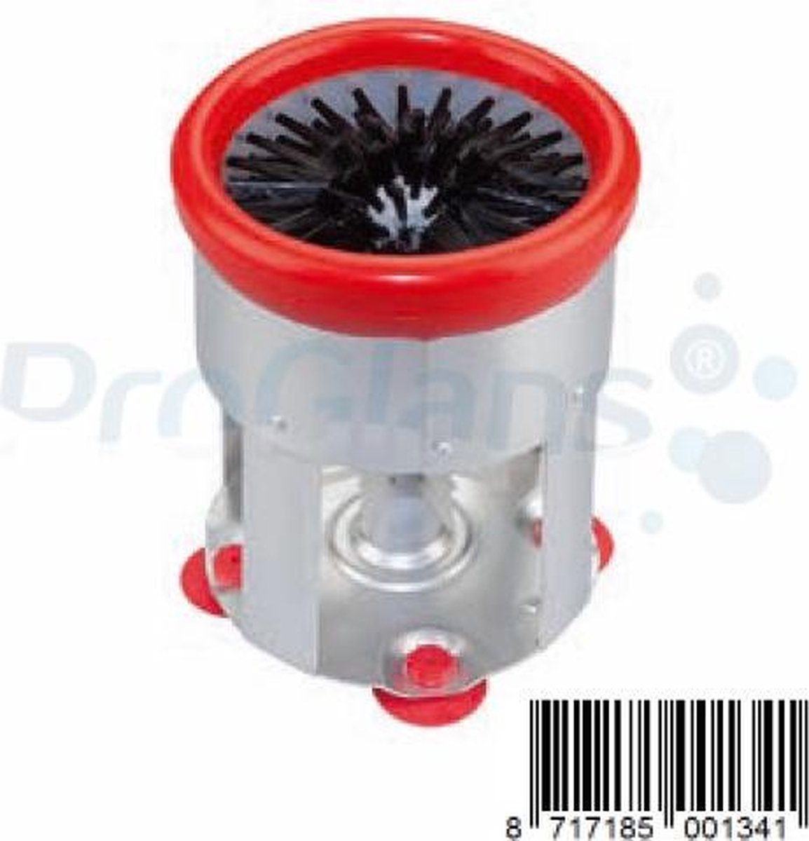 ProGlans® Spoelborstel voor (bier)glazen Spoeldette 18cm Grijs in aluminium behuizing