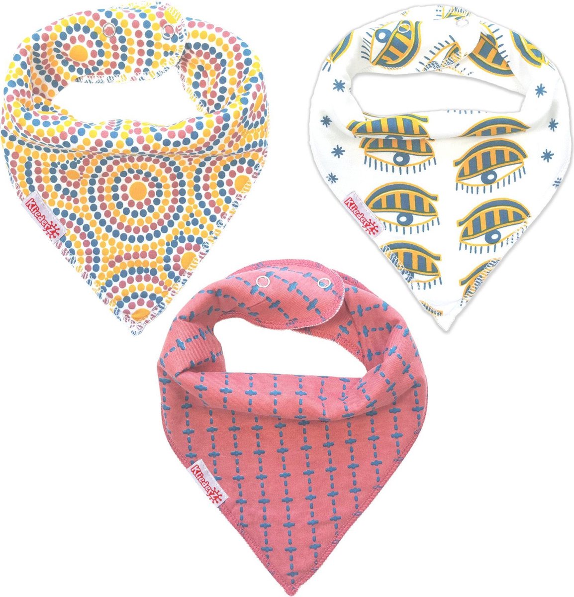 Slabbetjes baby meisje | Bandana kwijl slab | 3 stuks slabbers BB03a
