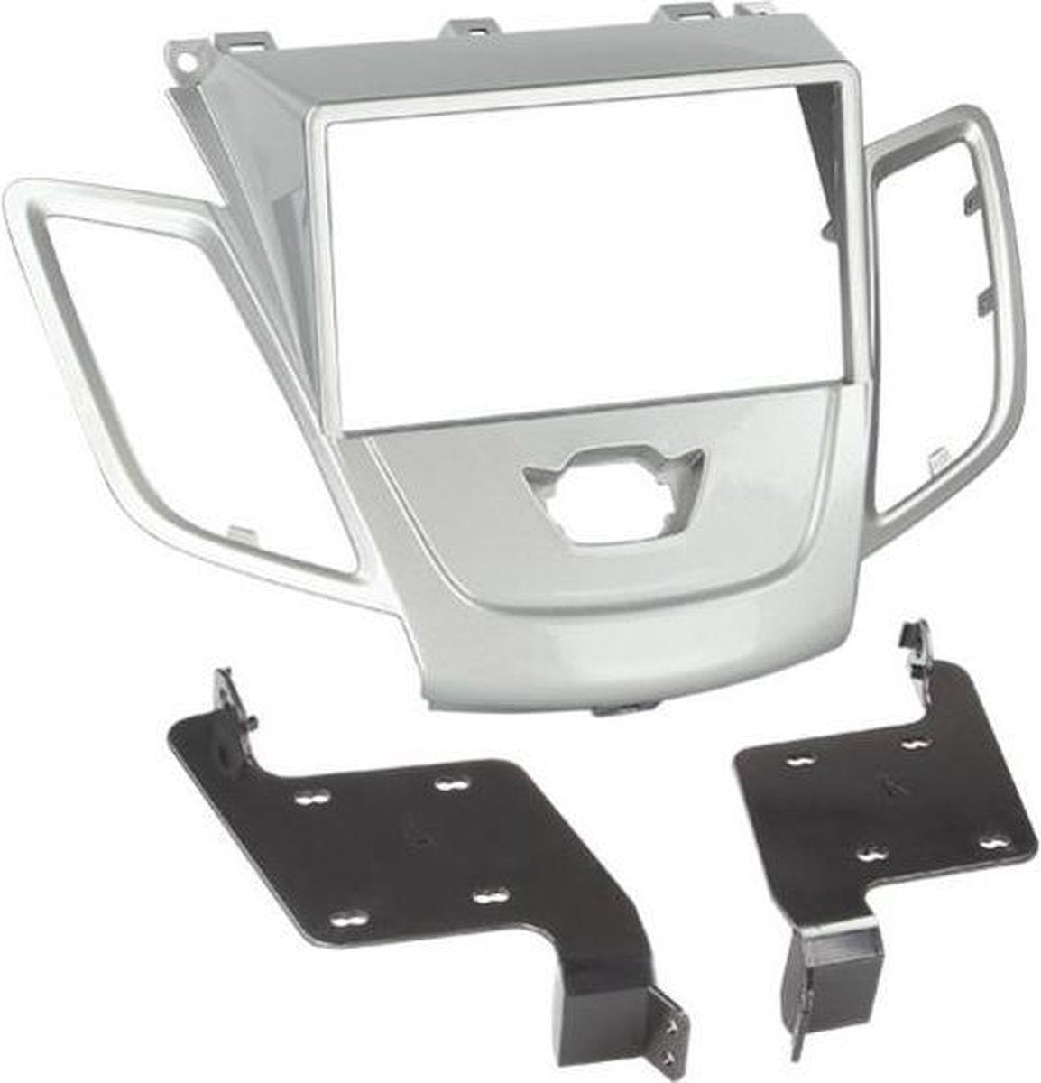 2-DIN Paneel Ford Fiesta zonder Multifunctioneel display 2008-2013 Kleur: Zilver