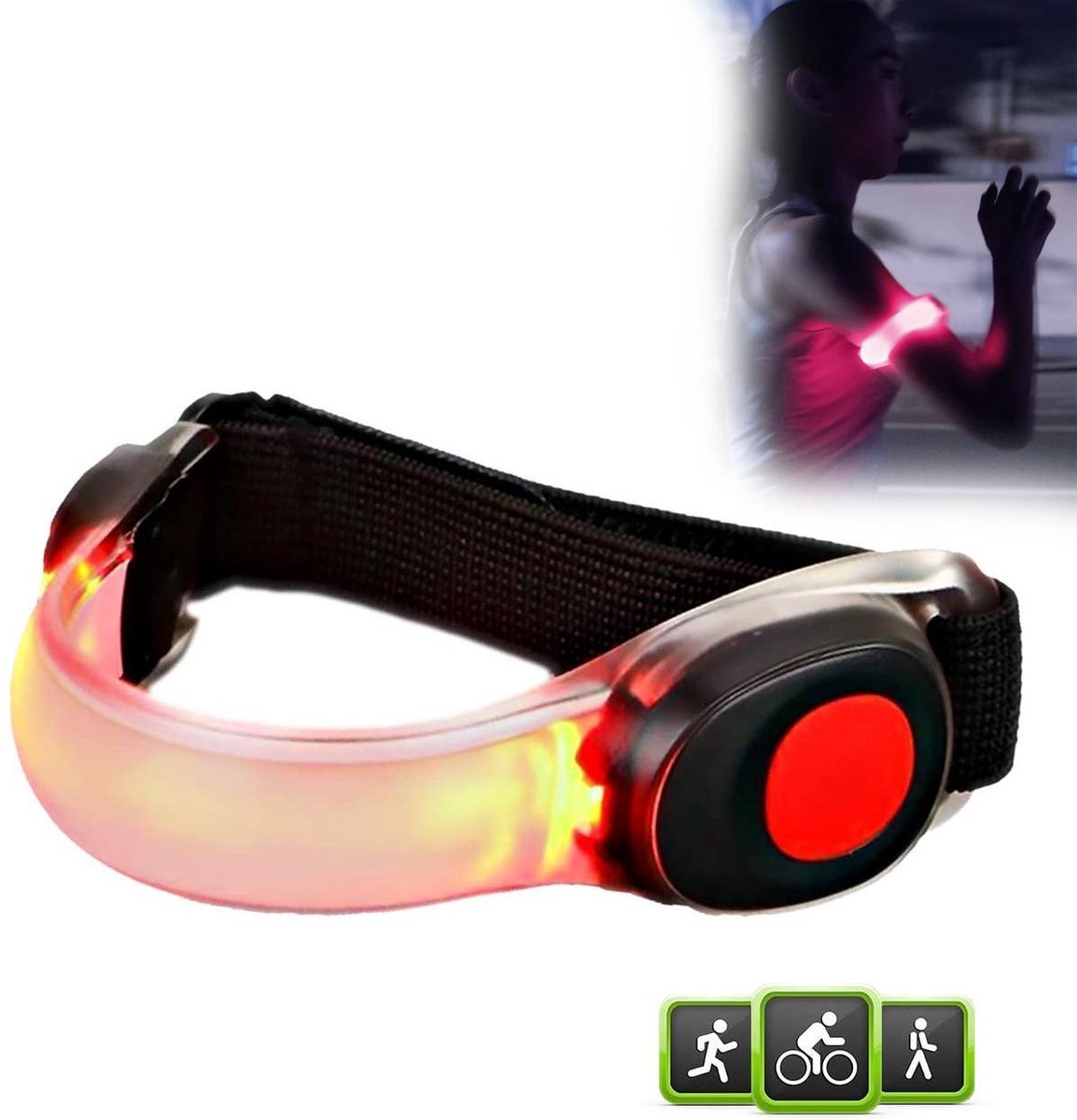 Pure2Improve - Siliconen - LED armband - voor - hardlopen - fietsen - hardloop armband