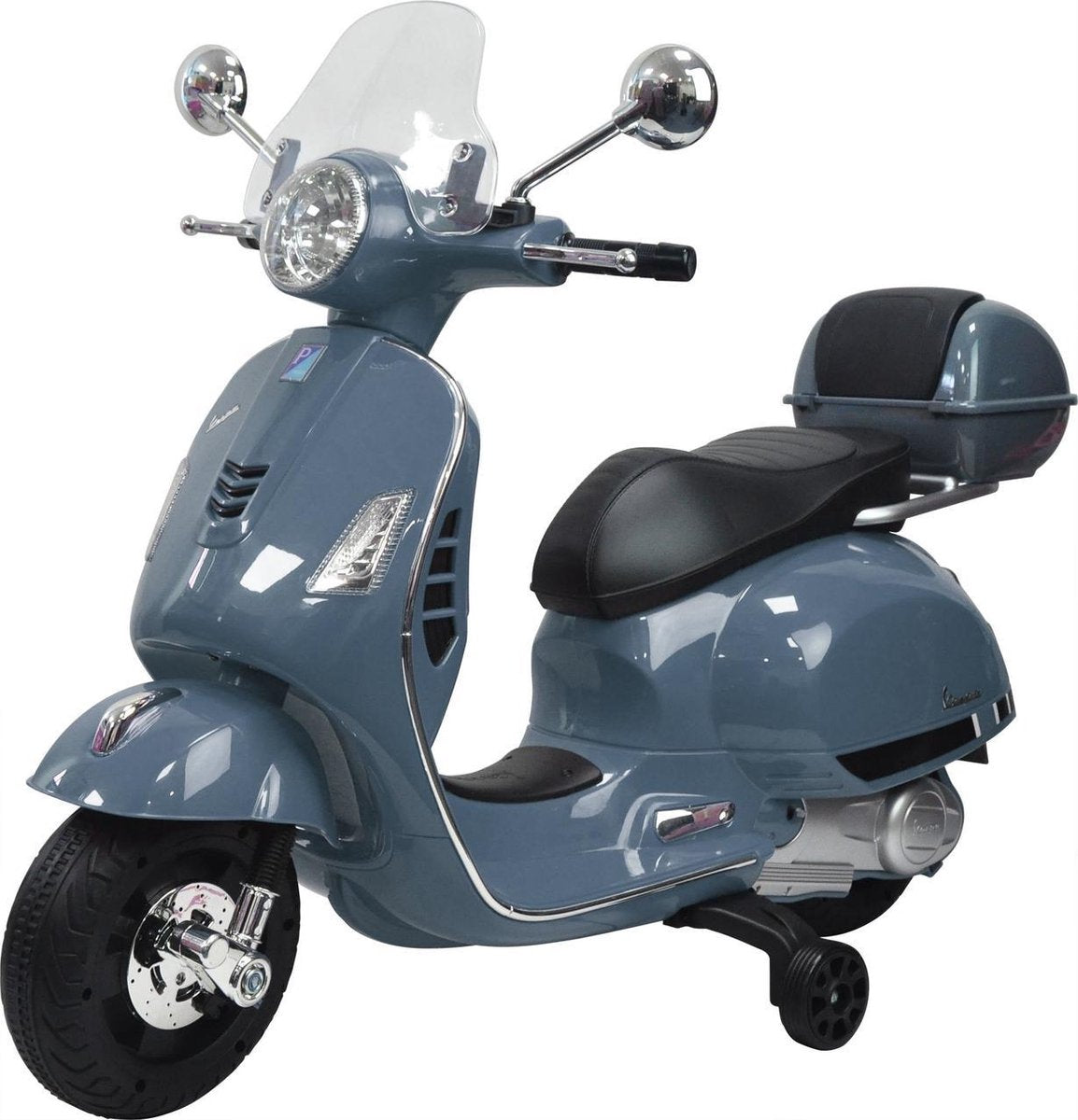 Elektrische Kinderscooter Vespa Grijs 12V met Windscherm