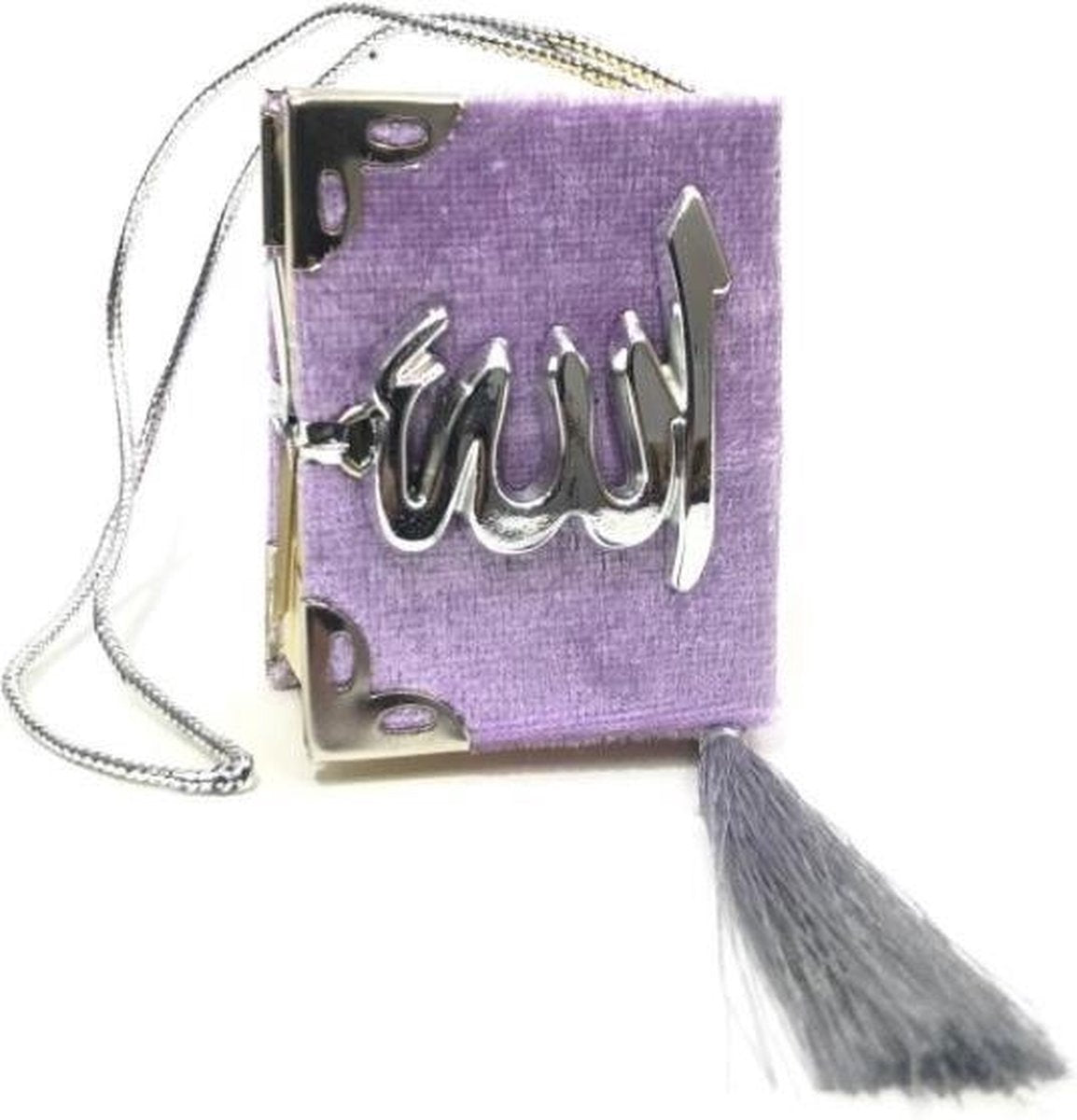 Fluwelen Koran voor auto Lila Zilver