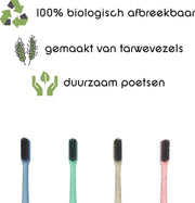 green-goose® Set van 4 Duurzame Tandenborstels | Tarwevezel | Uniek 100% Biologisch Afbreekbaar Product | Zero-Waste