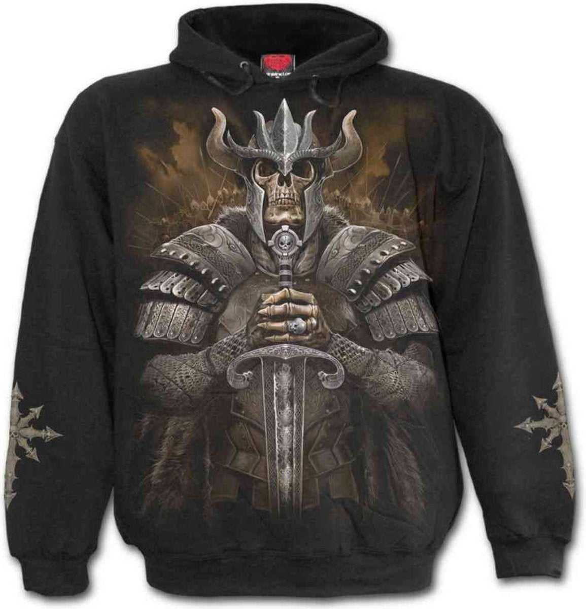 Spiral Hoodie/trui -L- VIKING WARRIOR Zwart