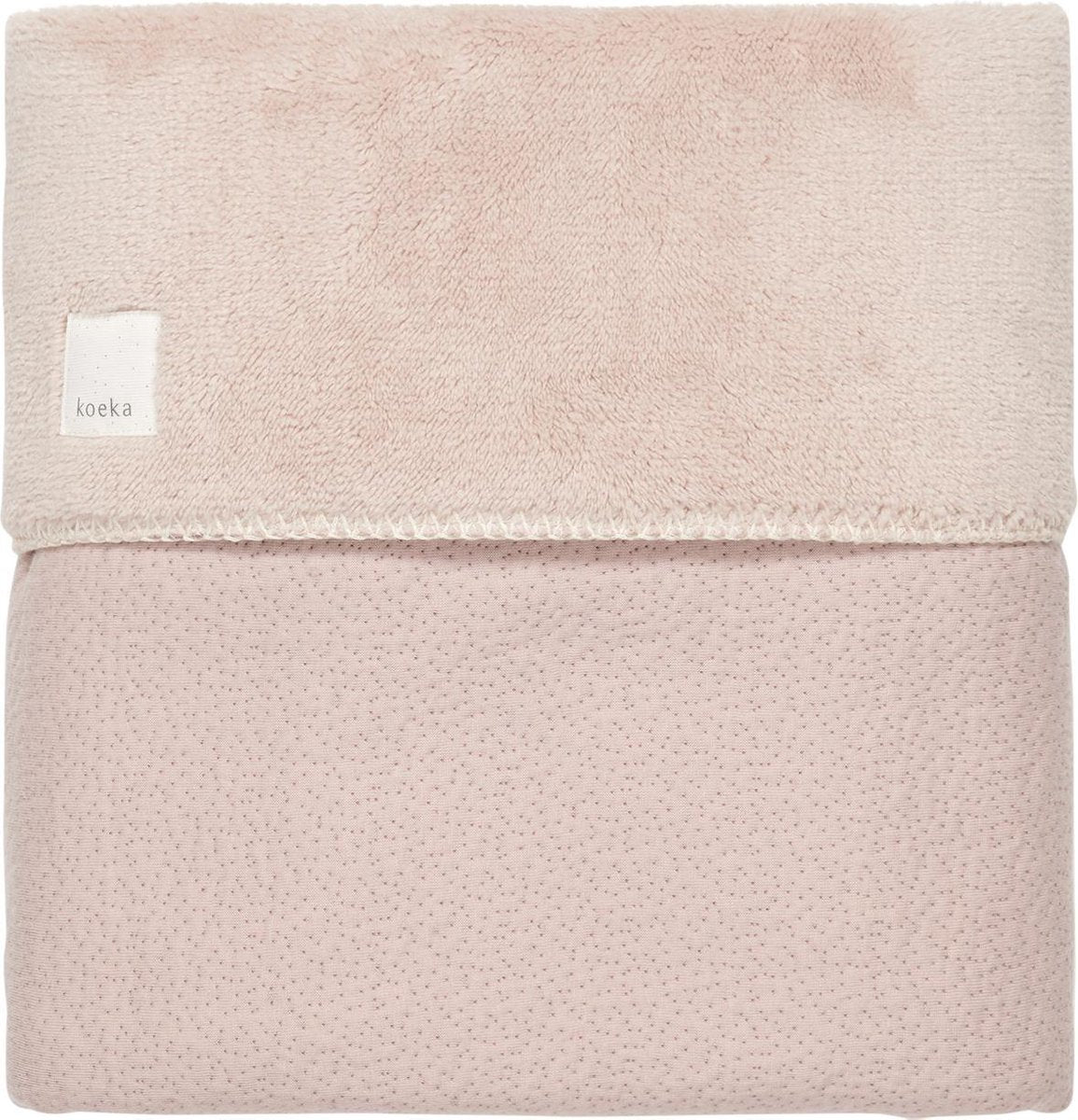 Koeka Wiegdeken teddy Riga - grey pink 75x100cm