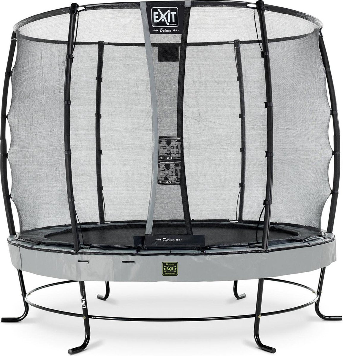 Trampoline EXIT Elegant Premium - ø253cm+net Deluxe - grijs