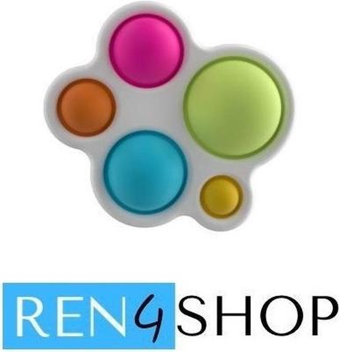 Ren4Shop© Simple Dimple Groot - Fidget Toys - Multi Pop it - groen/oranje/roze/geel/blauw - Stress verlagend - Gezien op TikTok!