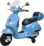 Elektrische Kinderscooter Vespa Blauw 12V met Windscherm