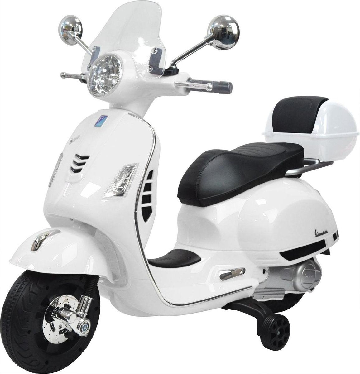 Elektrische Kinderscooter Vespa Wit 12V met Windscherm