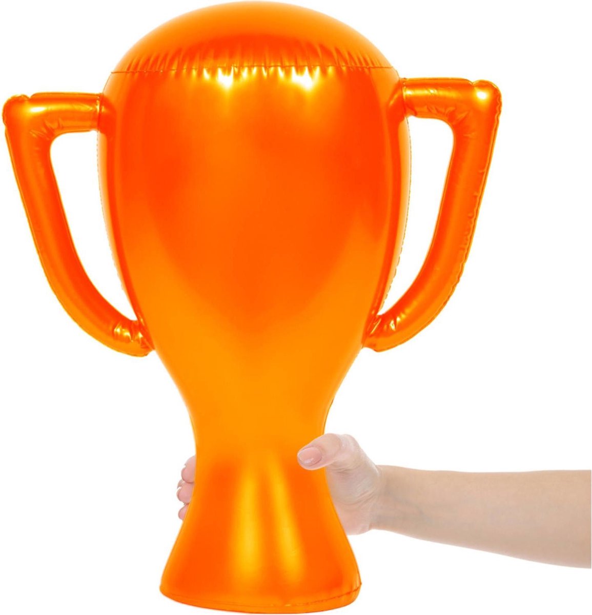 2x Oranje opblaasbare kampioen cup 45 cm - Oranje artikelen voor Ek/ Wk voetbal