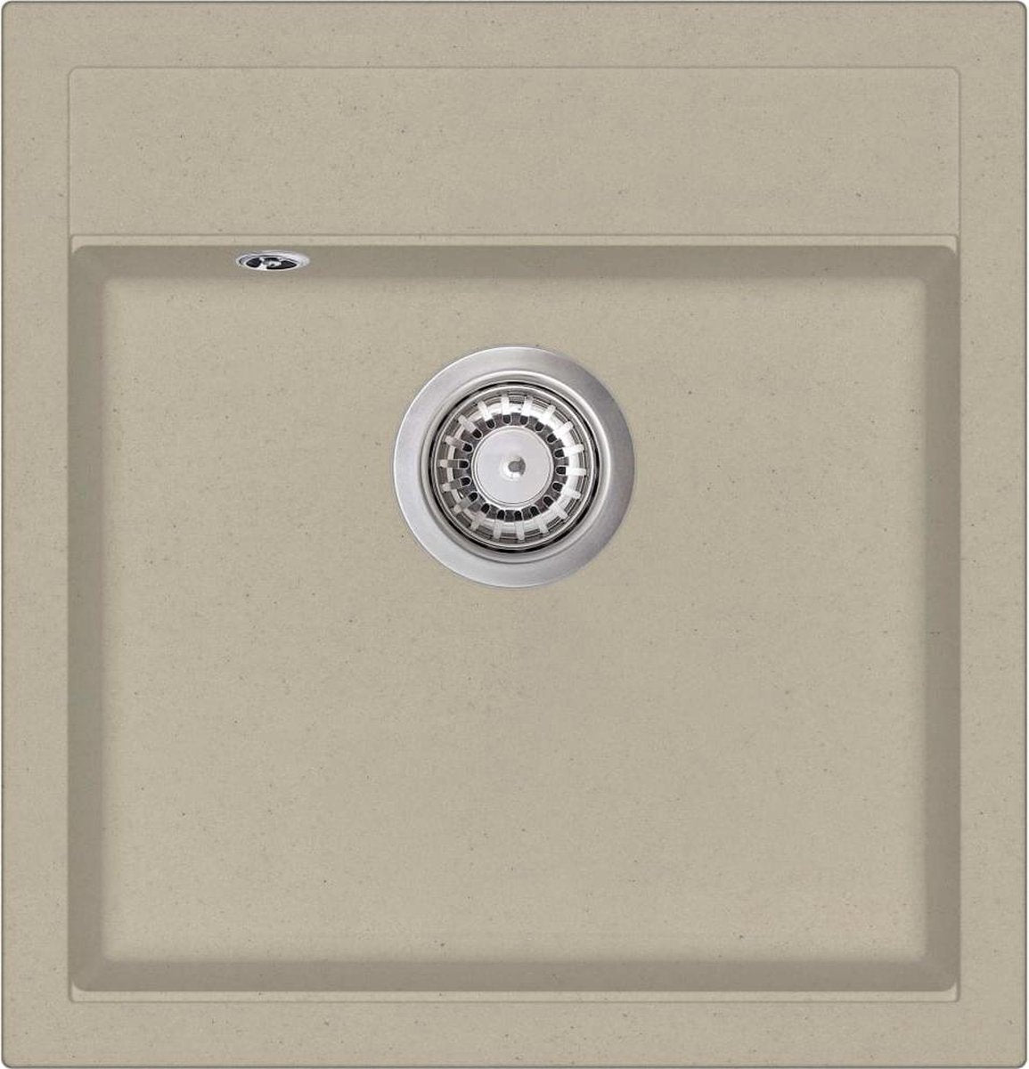 vidaXL Gootsteen enkele bak graniet beige
