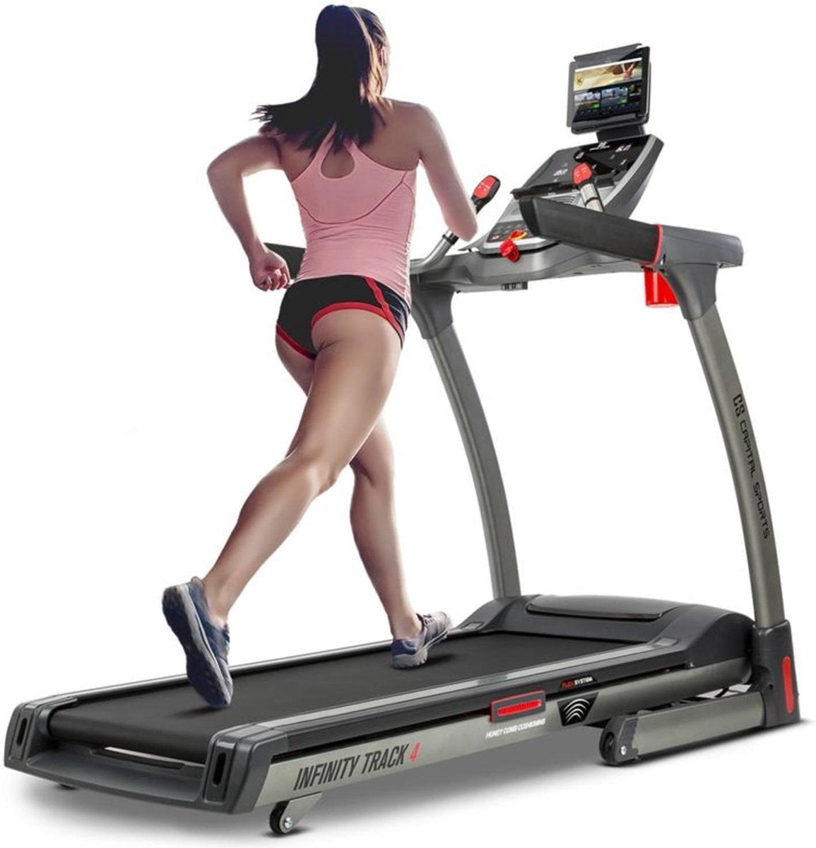 CAPITAL SPORTS Infinity Pro 2.0 loopband tot 16 km/h- Kinomap-app - 36 programma's - 6P-AntiShock Suspension - 5" LED-display - Bluetooth