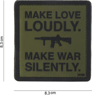 Embleem 3D PVC Make love groen