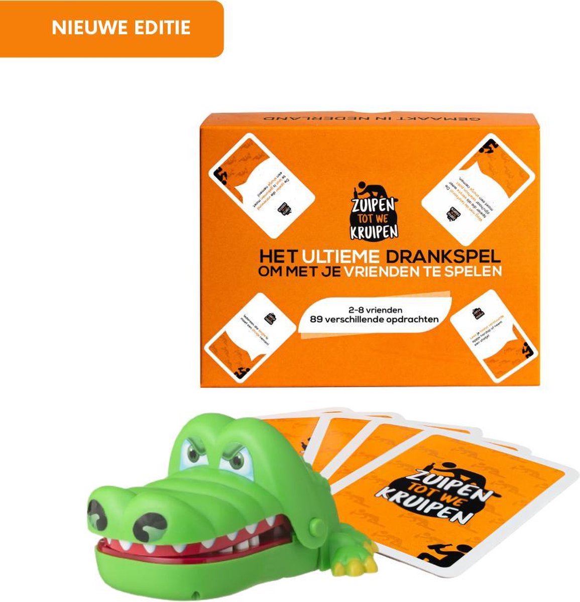 Zuipen tot we kruipen® - Drankspel + Bijtende Krokodil - kaartspel