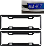 2 STUKS Carbon Lead Kentekenplaatframe Eenvoudig en mooi Auto Kentekenplaat framehouder Universele kentekenplaathouder (zwart)