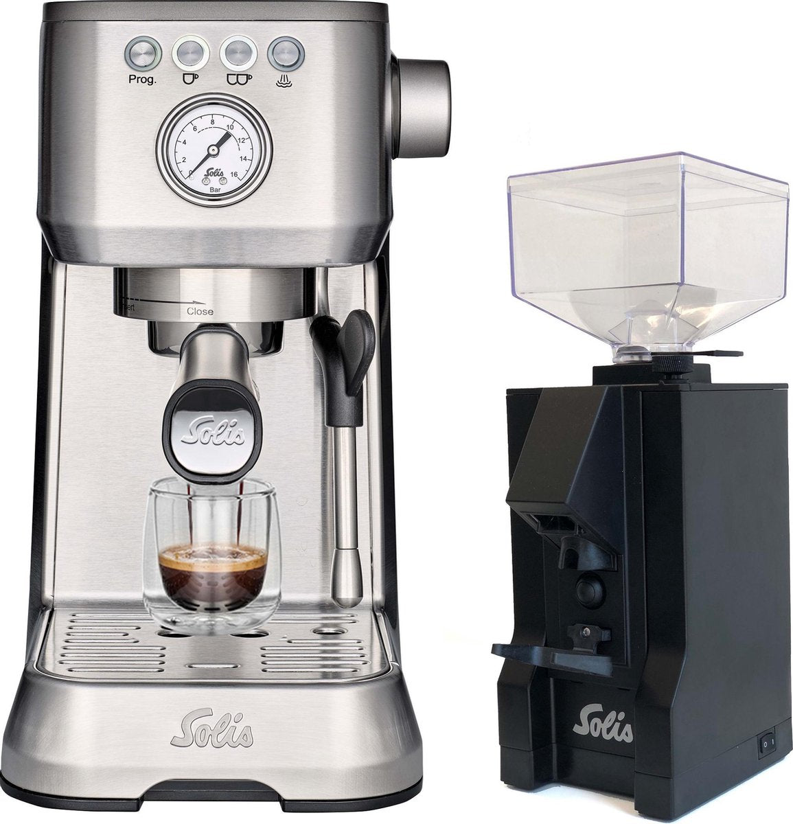 Solis Barista Perfetta Plus 1170 Espressomachine + Eureka Mignon Black 1663 Koffiemolen