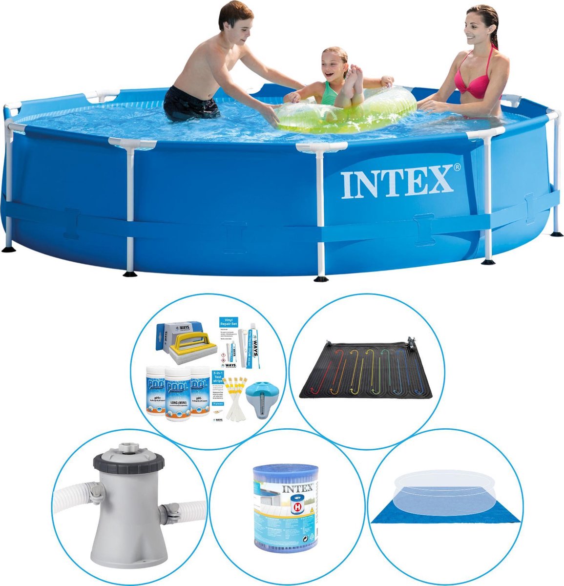 Zwembad Plus Accessoires - 6-delig - Intex Metal Frame Rond 305x76 cm