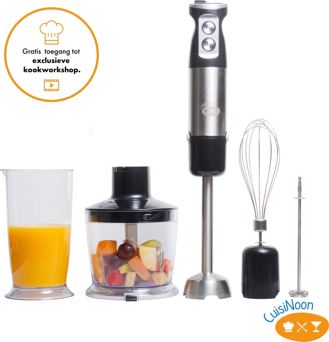 CuisiNoon® 5-in-1 Premium Staafmixer Set - Inclusief GRATIS Kookworkshop