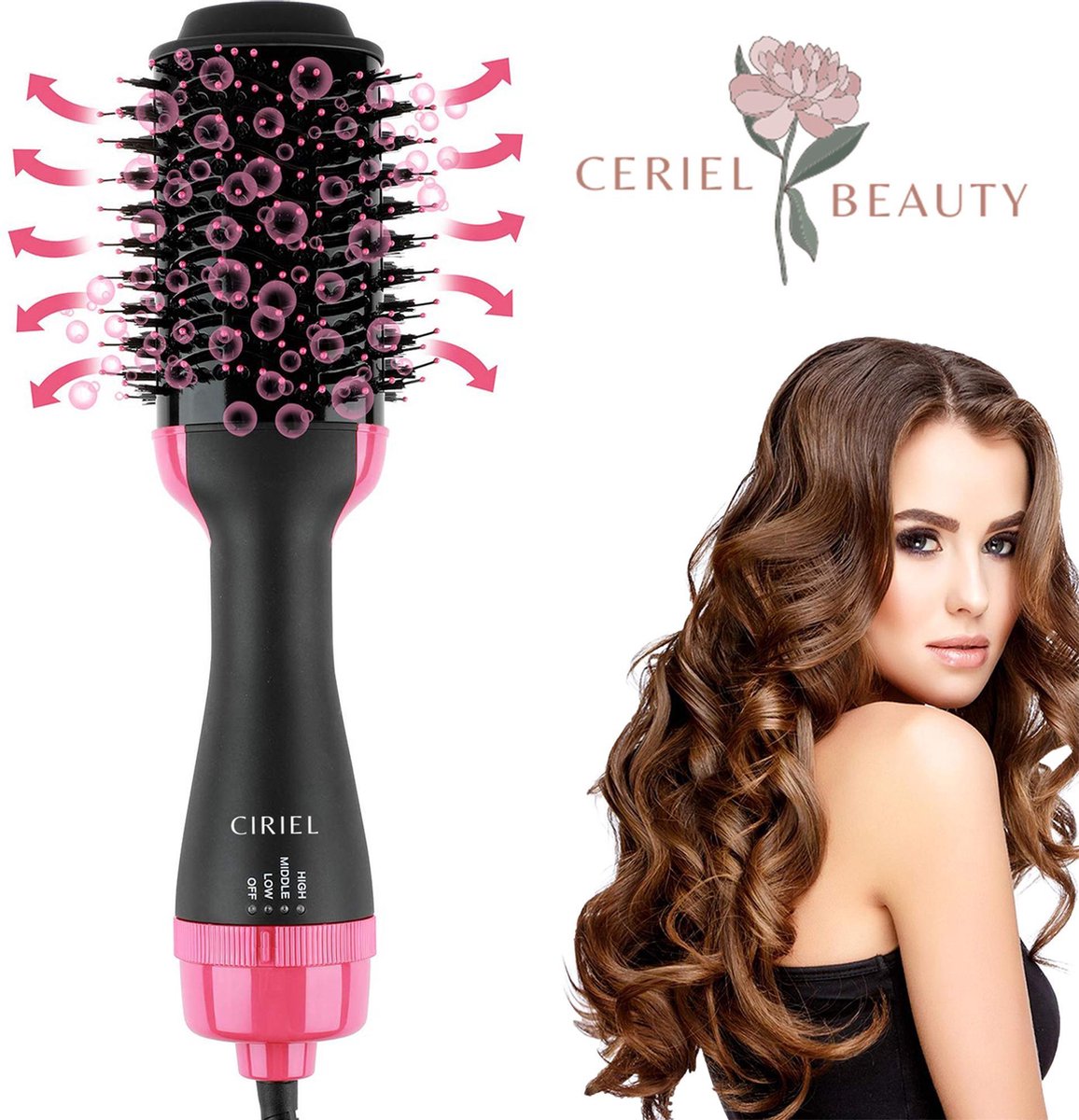 Fohnborstel -  Fohn - Haardroger - Krulborstel - Magic Brush - 4 in 1 - Krultang - Stijltang - Beauty - Borstel