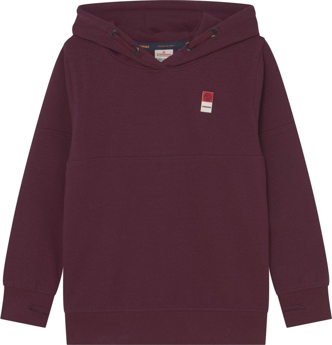 Vingino Hoodie B-basic Jongens Katoen Bordeaux Maat 152