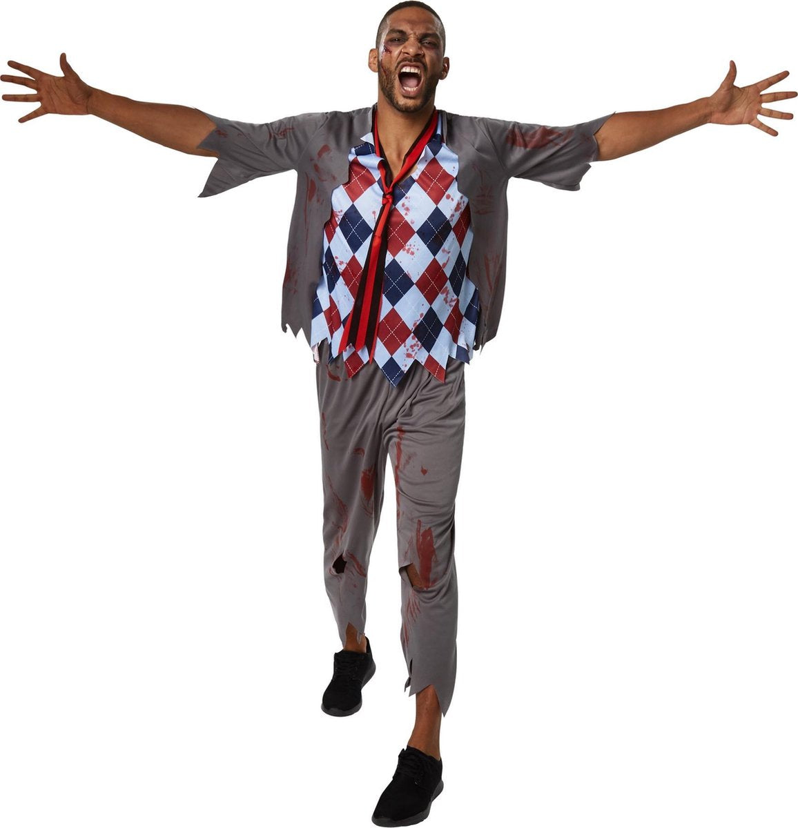 dressforfun - Griezelige schooljongen M  - verkleedkleding kostuum halloween verkleden feestkleding carnavalskleding carnaval feestkledij partykleding - 302266