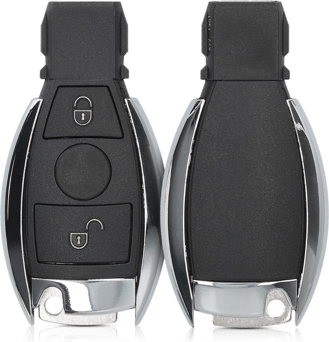 kwmobile autosleutelcover voor Mercedes Benz 2-knops autosleutel (alleen Keyless Go) - vervangende sleutelbehuizing - zonder transponder - zwart