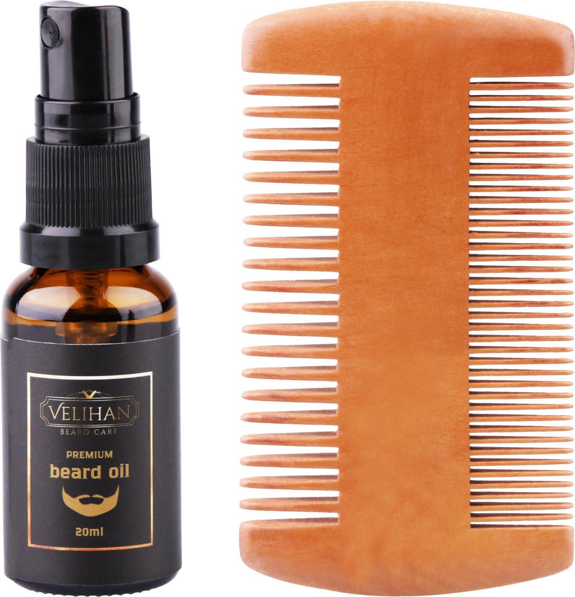 Velihan- Baardverzorging set- Gratis cadeau kaart- Baardolie- 20ml- Baardkam- Sandalwood- Baard olie verzorging- Baard- Baard olie korte baard- Baard groei- Baard styling- Mannen Cadeau pakket- Mannen Geschenk set- Cadeau Voor Hem- Vaderdag cadeau