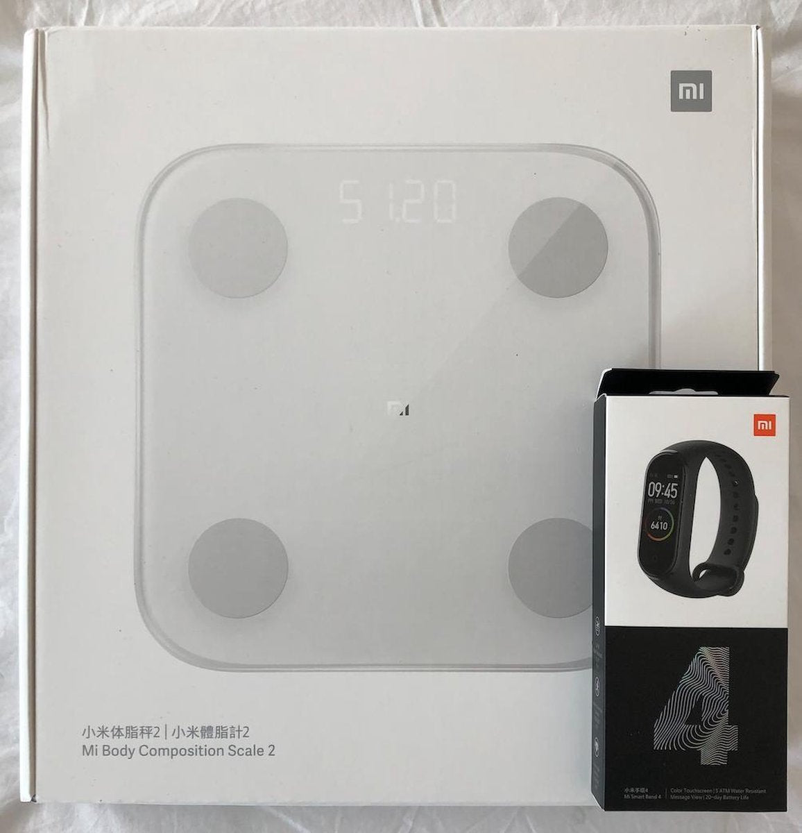 Xiaomi Health Fit pakket (EU-versie) - Mi Smart band 4 + Mi Body composition scale 2 - Monitoren via Fit App
