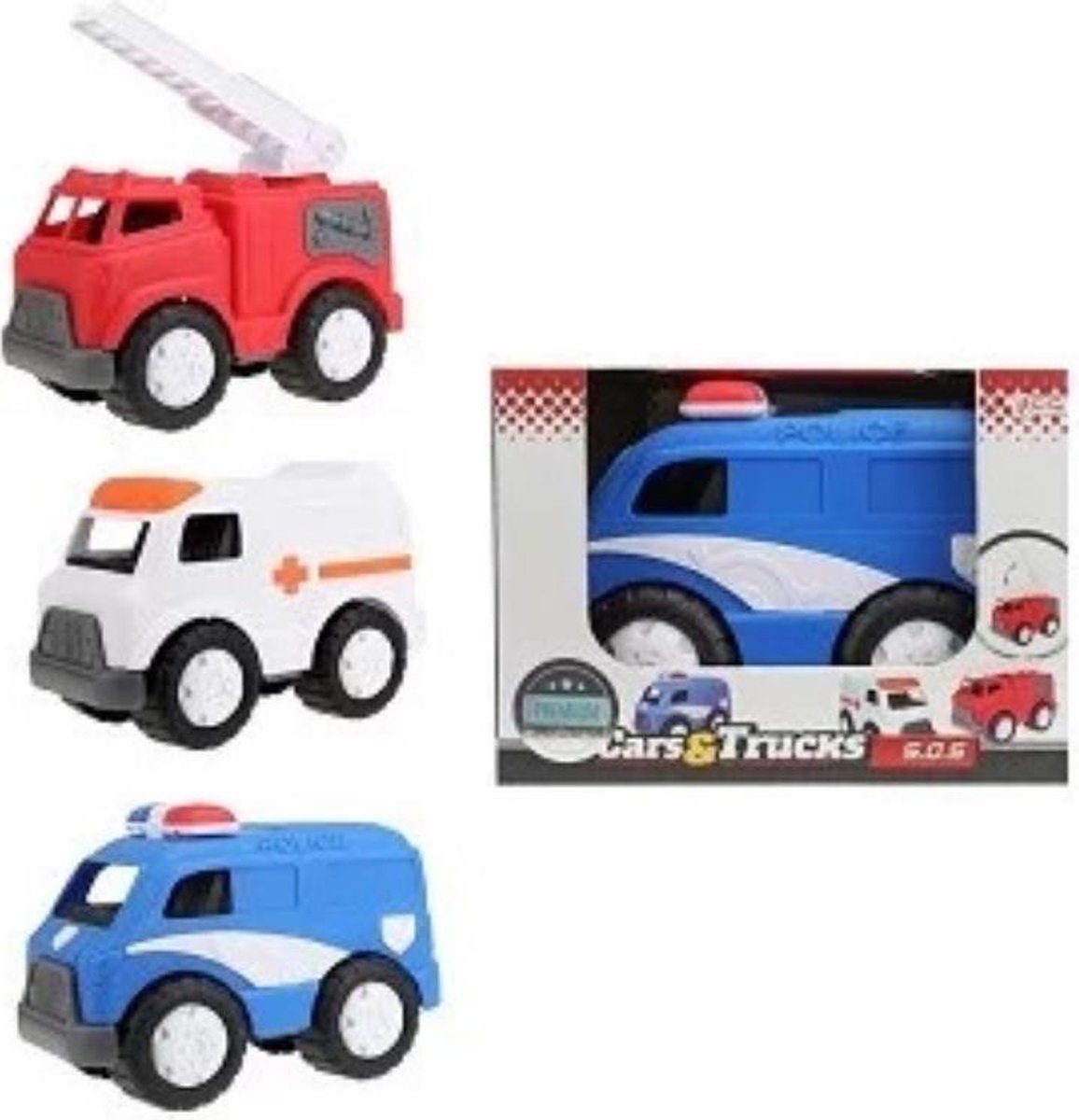 Cars & Trucks S.O.S Brandweerauto (klein)