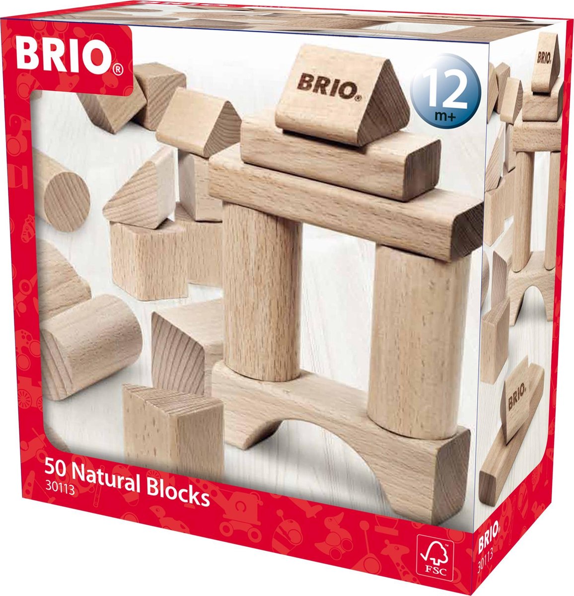 BRIO Blokkenset naturel 50 stuks - 30113