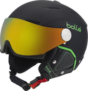 Bollé Backline Visor Premium (2 lenzen) Unisex Skihelm - Soft Black & Green / 1 Fire Green + 1 Lemon Visor - 56-58 cm