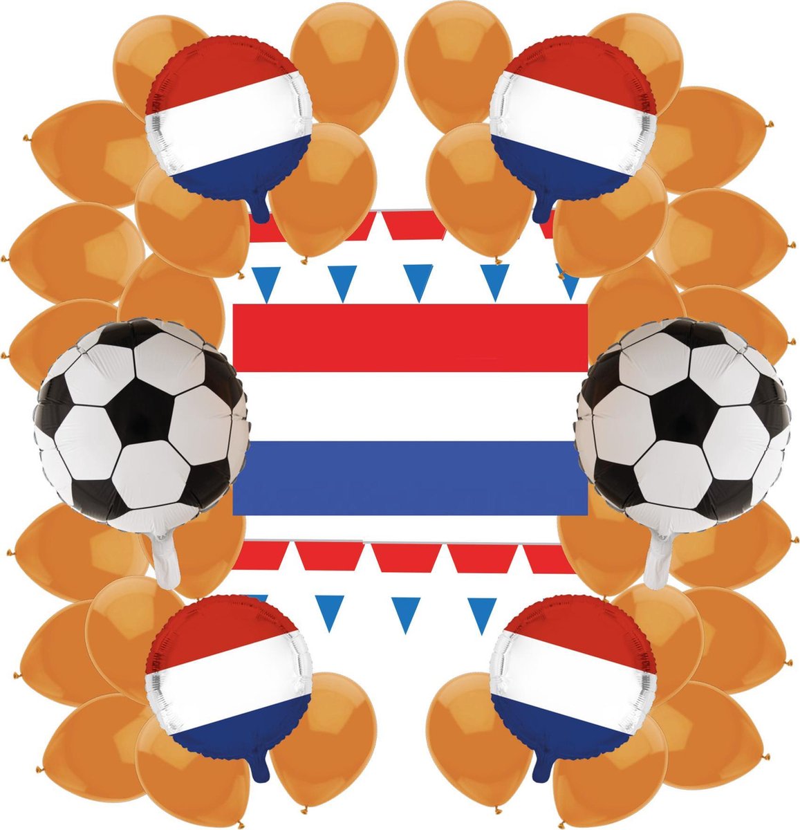 e-Carnavalskleding.nl Nederland voetbal feestpakket Large|Kant en klaar ek feestversieringspakket