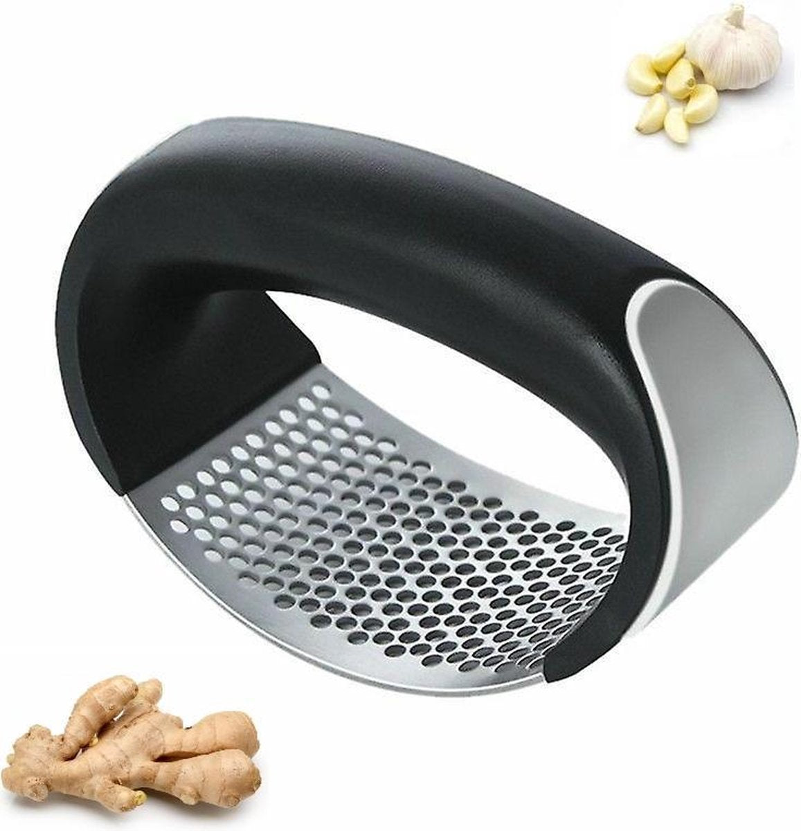 Knoflookpers RVS - Knoflook Maler - Knoflook Pers - Knoflook Snijder -  Vaatwasser Bestendig -  Handpers - Gember Pers