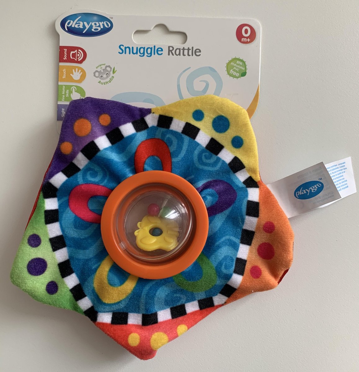 Playgro - Snuggle Rattle - Knuffelrammelaar - 0+ maand