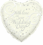 Folieballon - Huwelijk - With love weddingday - 45cm - Zonder vulling
