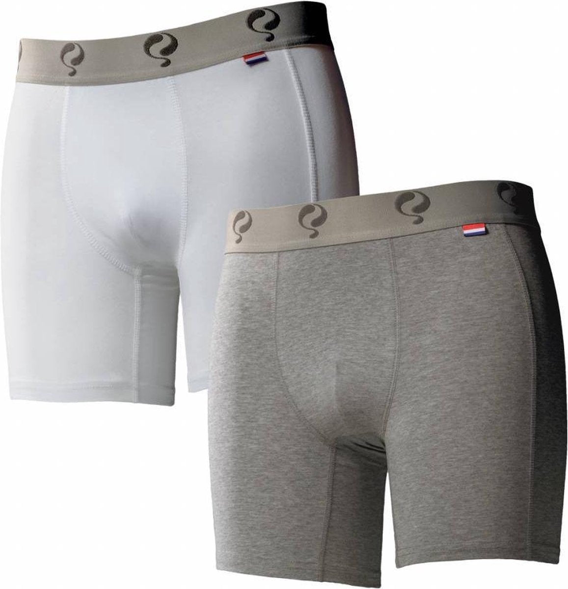 Q1905-Quick Heren Boxer 2-Pack  -  White / Grey
